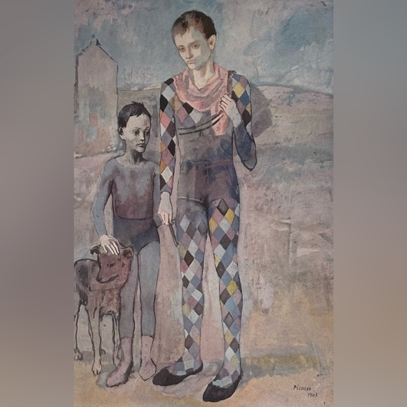 SALTIMBANQUES WITH A DOG 1905 Original Vintage Fine Art Print Pablo Picasso Deco